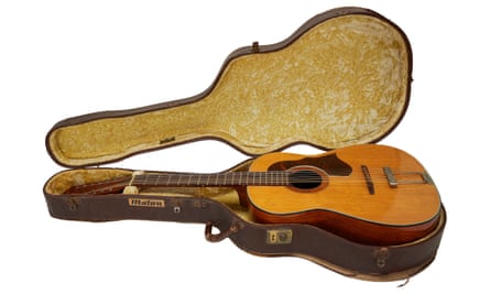 John Lennon’s Framus 12-string Hootenanny acoustic guitar and case.