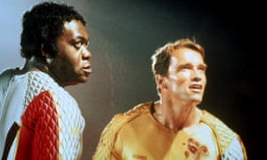 Yaphet Kotto and Arnold Schwarzenegger in The Running Man, 1987