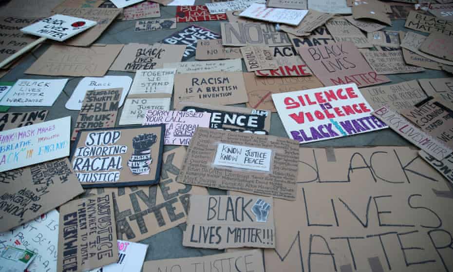 Black Lives Matter placards