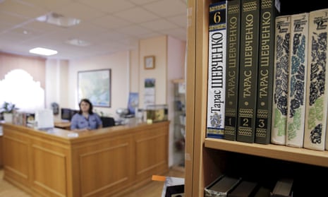 books by Ukrainian poet Taras Shevchenko at the Library of Ukrainian Literature. 