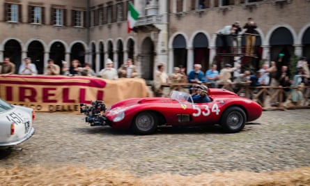 One of his cars gets put through its paces