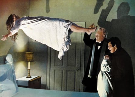 LInda Blair, Max von Sydow and Jason Miller in scene from The Exorcist.
