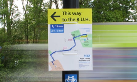 Strider Map in Bath - simple signposting to the Royal United Hospital