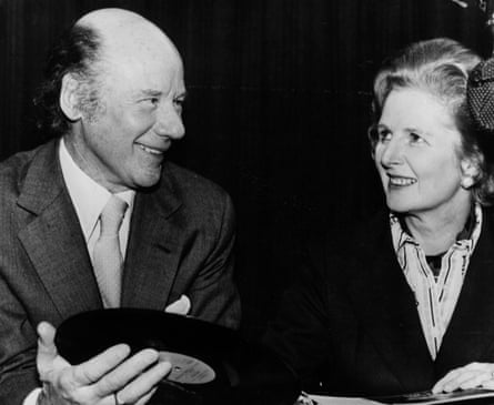 Roy Plomley with Margaret Thatcher.