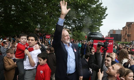 Jeremy Corbyn campaigning in Leeds on Monday