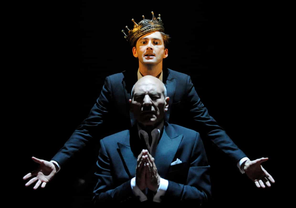 David Tennant as Hamlet and Patrick Stewart as Claudius, in a Royal Shakespeare Company production of Hamlet.