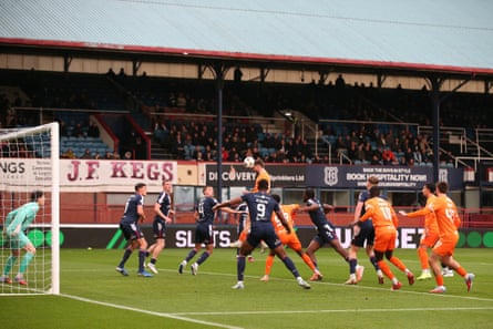 Nico Raskin climbs above the Dundee defence to head Rangers into the lead in the ninth minute