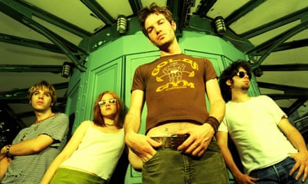 American rock band The Dandy Warhols pose for a June 1996 portrait in New York City