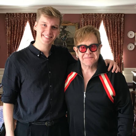 ‘Genial’: singer-songwriter and podcast host George Ezra, with guest Elton John.
