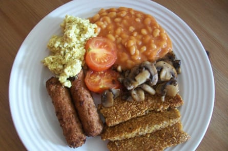 Veggie fry up breakfast at Loaf B&B, Northumberland