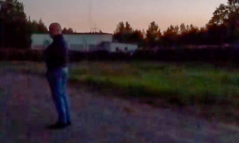 This image from video released Wednesday, July 19, 2023, appears to show Russian mercenary chief Yevgeny Prigozhin for the first time since he led a short-lived rebellion in June. The grainy video of him speaking to troops at a field camp purportedly in Belarus, was posted on a messaging app channel linked to Prigozhin's Wagner private military company. (AP Photo)