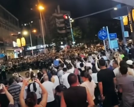 Protesters gathered in Sichaun province in China