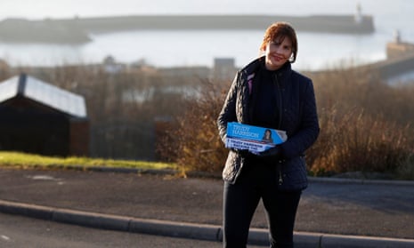 Trudy Harrison MP, whose Copeland constituency includes the Whitehaven site of a proposed new coalmine, canvassing there in 2017.