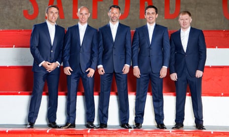 The ‘class of 92’: Phil Neville, Nicky Butt, Ryan Giggs, Gary Neville and Paul Scholes
