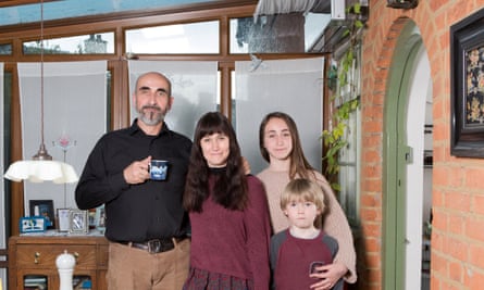 Jurgen Huber and his wife Zoe and children Laurie (7) and Anouk (12). A family who live in a very eco-friendly house. Photographed at their home in west London