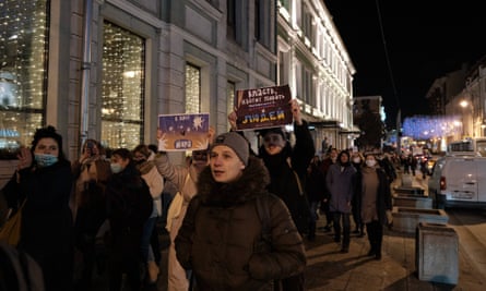 Protesters in Moscow.