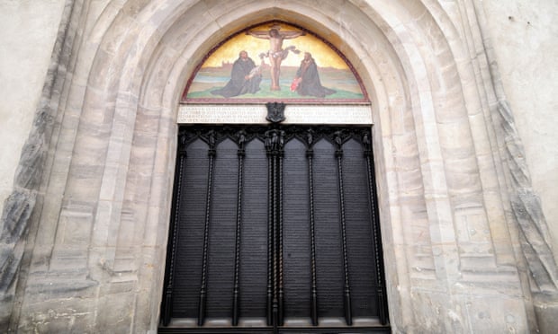 The door of Wittenberg castle church, where Martin Luther nailed his 95 theses.