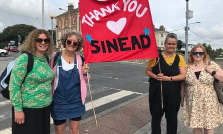 Gemma Byrne, Christina Joyce, Grainne Rafferty and Mandy O’Brien in Bray awaiting the funeral cortege