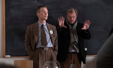 Cillian Murphy and Christopher Nolan on the set of