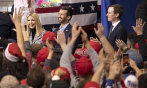 Ivanka Trump, Donald Trump Jr and Jared Kushner attend a Trump campaign rally in Manchester, New Hampshire, on 10 February.