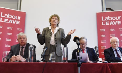 Kate Hoey MP, Graham Stringer MP, John Mills and Kelvin Hopkins MP at the launch of the Labour Leave campaign.