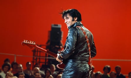 Elvis Presley wears a tight leather two-piece in his 1968 Comeback Special.
