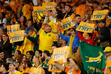 Wallabies fans in the stands