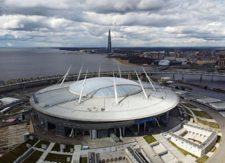 An aerial view of St Petersburg Stadium.