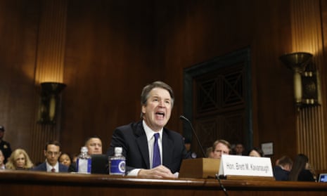 Then supreme court nominee Brett Kavanaugh speaks at the Senate judiciary committee hearing in September 2018.