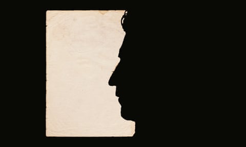 a face in silhouette on papyrus and black paper