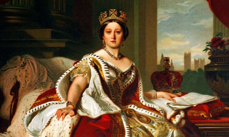 Oil on canvas portrait of a young Queen Victoria.