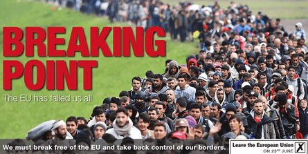 The Breaking Point poster ... even Boris Johnson was ‘profoundly unhappy with it’.