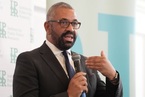 James Cleverly giving a speech to the IPPR thinktank this morning.