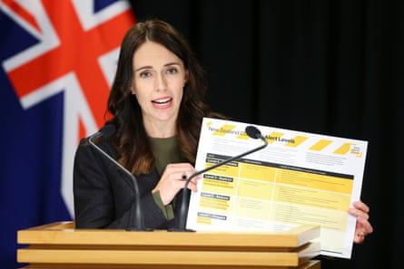 Ardern giving an update on coronavirus measures, 2020.