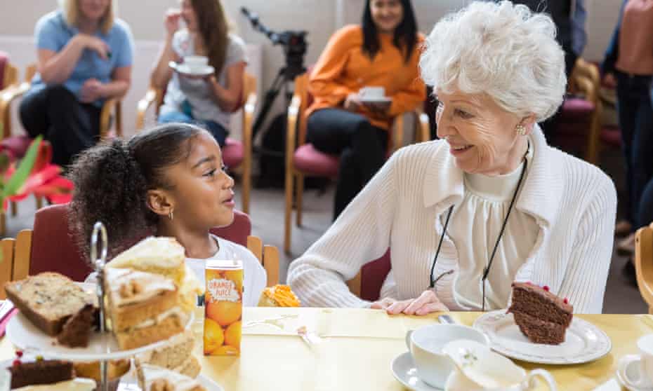 Residents and children’s tea party at the Southville centre, Bristol. 