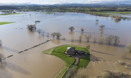 Flooding near Bangor-on-Dee, Wales