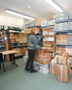 Kate Hale, the curator of the Isles of Scilly Museum, at work