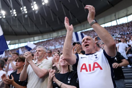 Tottenham Hotspur fans show their support prior to the Premier League match between Tottenham Hotspur and Everton