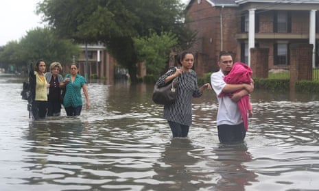 30,000 people to be housed in shelters after Houston flooding – video | Hurricane Harvey | The Guardian