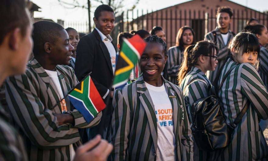 South African students gather in Soweto on 11 June 2016 at a march held to commemorate the 40th anniversary of the Soweto Uprising.