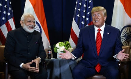 President Donald Trump meets with Indian Prime Minister Narendra Modi at the United Nations General Assembly in New York.