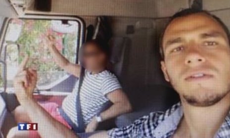 Mohamed Lahouaiej-Bouhlel and an unidentified man in the truck used in the Nice attack.