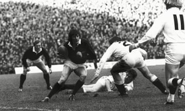 Andy Irvine, a supreme sporting hero, playing for Scotland against England at Murrayfield in 1974.