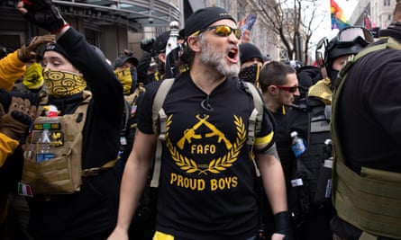 Proud Boys during a Trump rally in Washington DC on 12 December 2020.