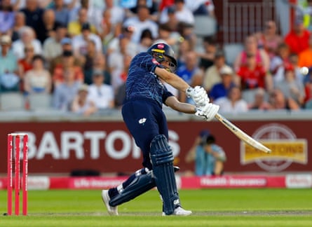 Adam Lyth hits a six for Yorkshire as they set up a home quarter-final against Somerset