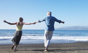 Pensioners on beach