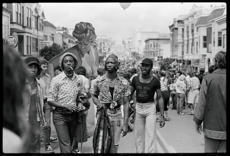 Castro Street Fair, December Wright (middle) and friends, 1976_08