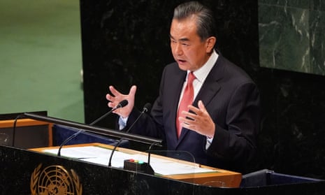 Chinese Foreign Minister Wang Yi presented China as upholding multilateral institutions in contrast with Donald Trump’s anti-globalist stance at the United Nations in New York 
