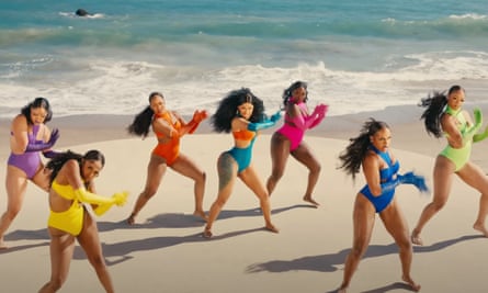 Unapologetic flesh-fest … the video for Cardi B’s Bongos, featuring Megan Thee Stallion.