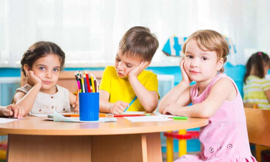 Three children at preschool